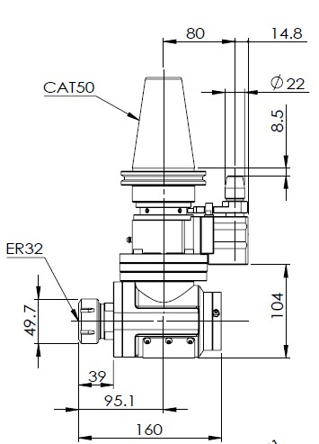 CAT50-ER32 90° CABEZA ANGULAR (TIPO AHA)