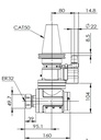 CAT50-ER32 90° CABEZA ANGULAR (TIPO AHA)