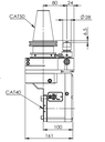 CAT50-CAT40 90° OFFSET ALU. CABEZA ANGULAR-80 MM