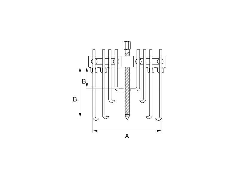 Extractor con varias Garras rango 75-250mm
