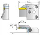 VGFR-450->T45-6C CUCHILLA PARA RANURADO FRONTAL GROOVEX INTERCAMBIABLE VARGUS