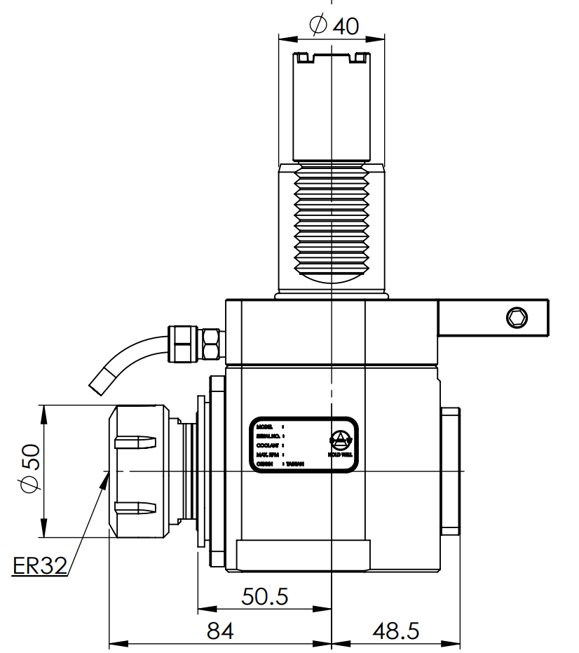HERRAMIENTA VIVA RADIAL VDI40-OKUMA-ER32 C/REF EXTERNO HOLDWELL