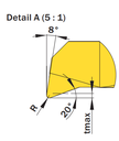 INSERTO AX 6MM, A06.1830.35.62.20 YRX800, SYMTEK
