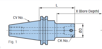 BCV50-CKV5-183 CONO CAT V50 CON SALIDA CKB5 L=183mm BIG DAISHOWA