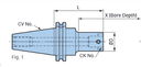 BCV50-CKV5-183 CONO CAT V50 CON SALIDA CKB5 L=183mm BIG DAISHOWA