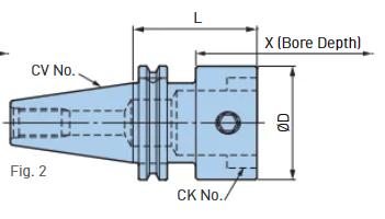 BCV50-CKV5-183 CONO CAT V50 CON SALIDA CKB5 L=183mm BIG DAISHOWA