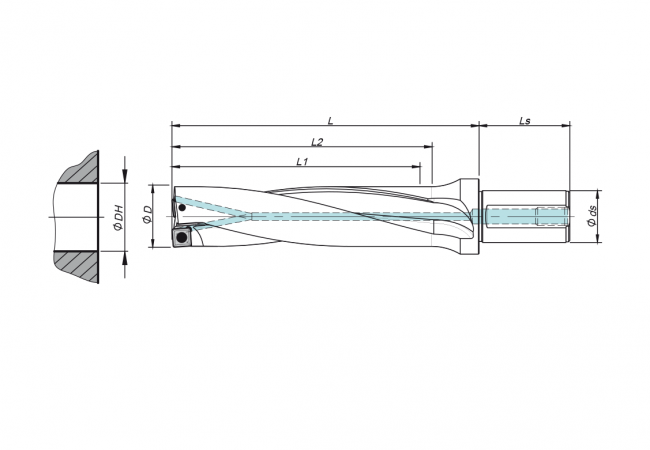 SCS 28032-3D BROCA DE INSERTOS INTERCAMBIABLES D=