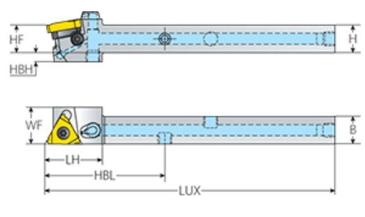 ALCS050-3DT PORTAINSERTO ROSCADO EXT DER P/TORNO TIPO SUIZO Z=1/2" VARGUS
