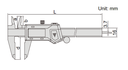 1118-200B WATERPROOF DIGITAL CALIPER RANGE 0-200MM/0-8" READING 0.01MM/0.0005" INSIZE