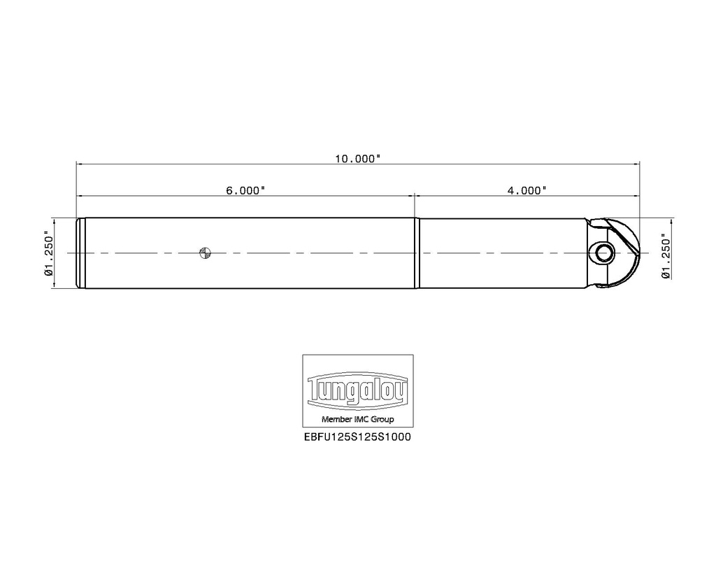 EBFU125S125S1000 ENDMILL DE INSERTO INDEXABLE PARA ACABADO DE ALTA PRECISIÓN. CADA HERRAMIENTA PUEDE MONTAR VARIAS GEOMETRIAS DE INSERTO TUNGALOY.   