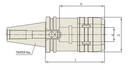 LB020 DUAL CONTACT HIGH SPEED MILLING CHUCK CCT40-C3/4-4.13HS YG1