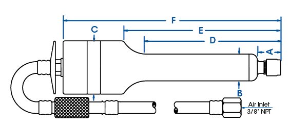 TURBINA NEUMATICA 40,000 RPM, 525XSV AIR TURBINE