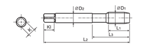 TRK14725GS HSS-PM PRIME SPIRAL POINT TAP DIN LENGTH ANSI SHANK X-COATING 3/4-16UNF H5 110.0L YG1