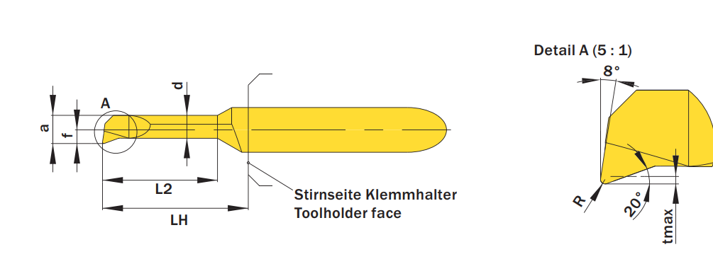 (A04.1815.15.32.15 YR X800) Simturn AX Cutting Insert Boring applications Dmin=3,2, R=0,15, L2=15,2.