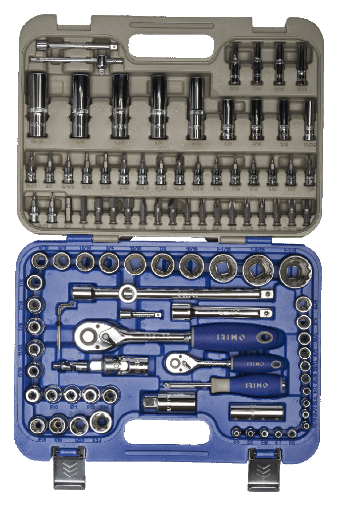 Juego de dados de 1/4"-1/2", pulgadas (103 piezas) IRIMO una marca de SNAP ON