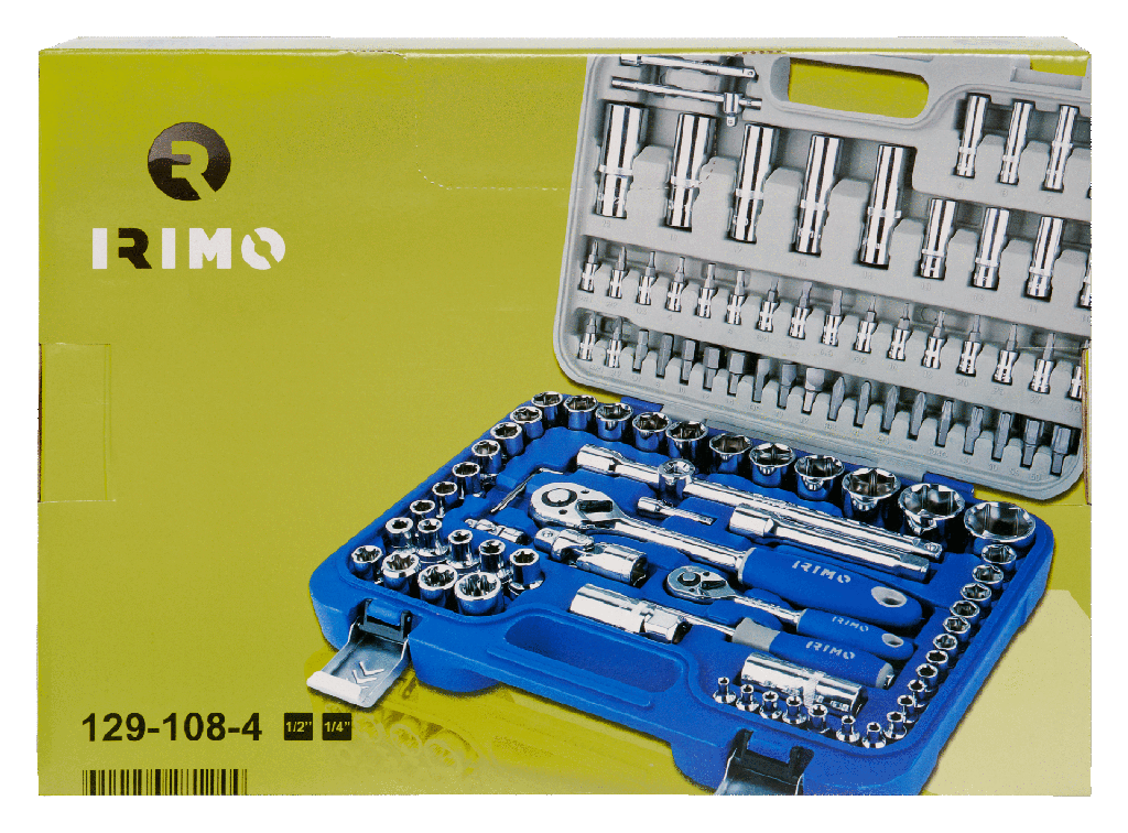 Juego de dados de 1/4"-1/2", 108 piezas IRIMO una marca de SNAP ON