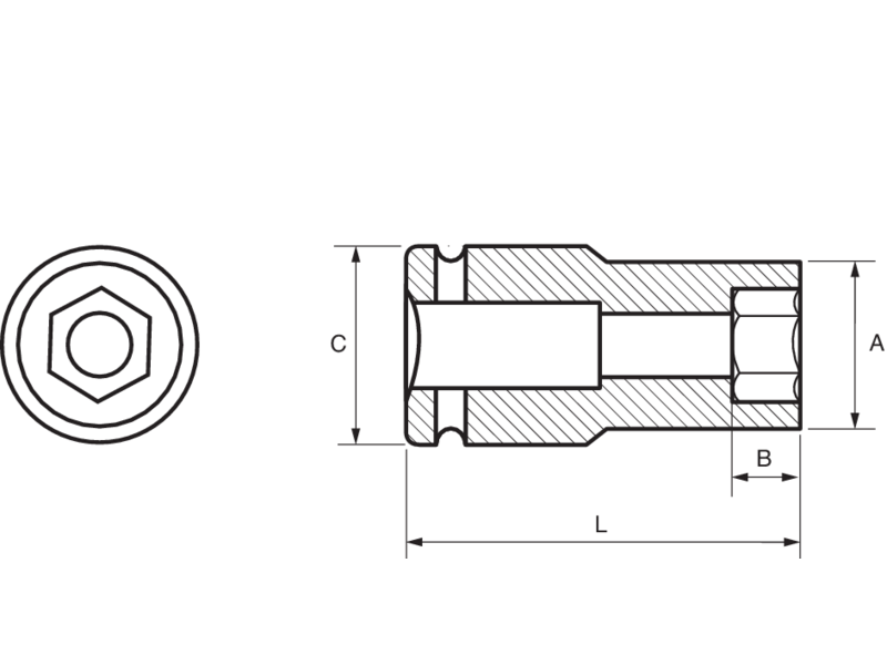 168-30-1 Dado de impacto 1/2" hexagonal 30 mm, serie larga IRIMO una marca de  SNAP ON