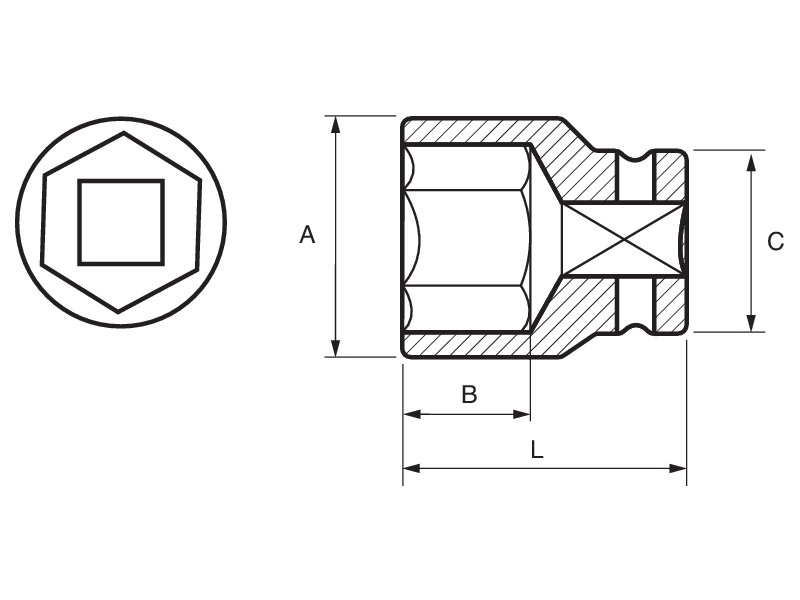 167-24-1 Dado de impacto 1/2" hexagonal 24mm IRIMO una marca de  SNAP ON