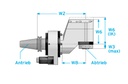 Cabezal Angular a 90 Grados Para Cono CAT50 con salida ER50 Marca ROMAI (copia)