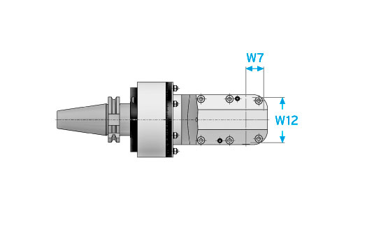 Cabezal Angular a 90 Grados Para Cono CAT50 con salida ER50 Marca ROMAI (copia)