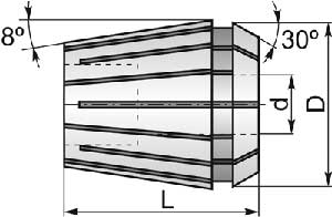 8-700-3218 ER32 Collet, 1/8 in TOOLMEX