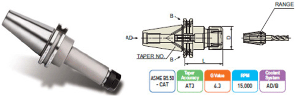 BK032B ER COLLET CHUCK CAT40 AD/B-ER20-4.00 YG1