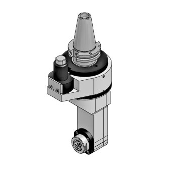 Cabezal Angular a 90 Grados Para Cono CAT50 con salida ER50 Marca ROMAI
