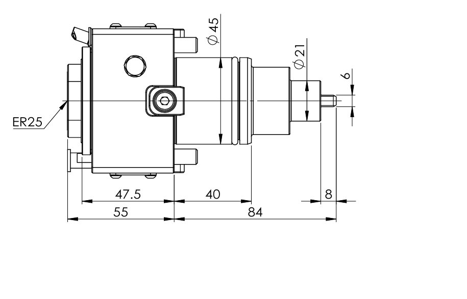 BMT45-1809-ER25 AXIAL DRIVEN TOOL HOLDER HOLDWELL