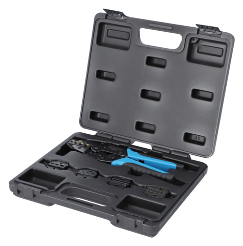 Pinza de matraca para engastar terminales con 5 cabezas intercambiables IRIMO una marca de SNAP ON
