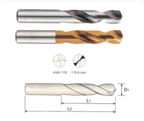 D4146032 M42 S/M SS DRILL(TIN) 1/2X2_1/4X3_3/4 YG1