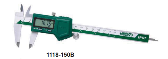 1118-200B WATERPROOF DIGITAL CALIPER RANGE 0-200MM/0-8" READING 0.01MM/0.0005" INSIZE