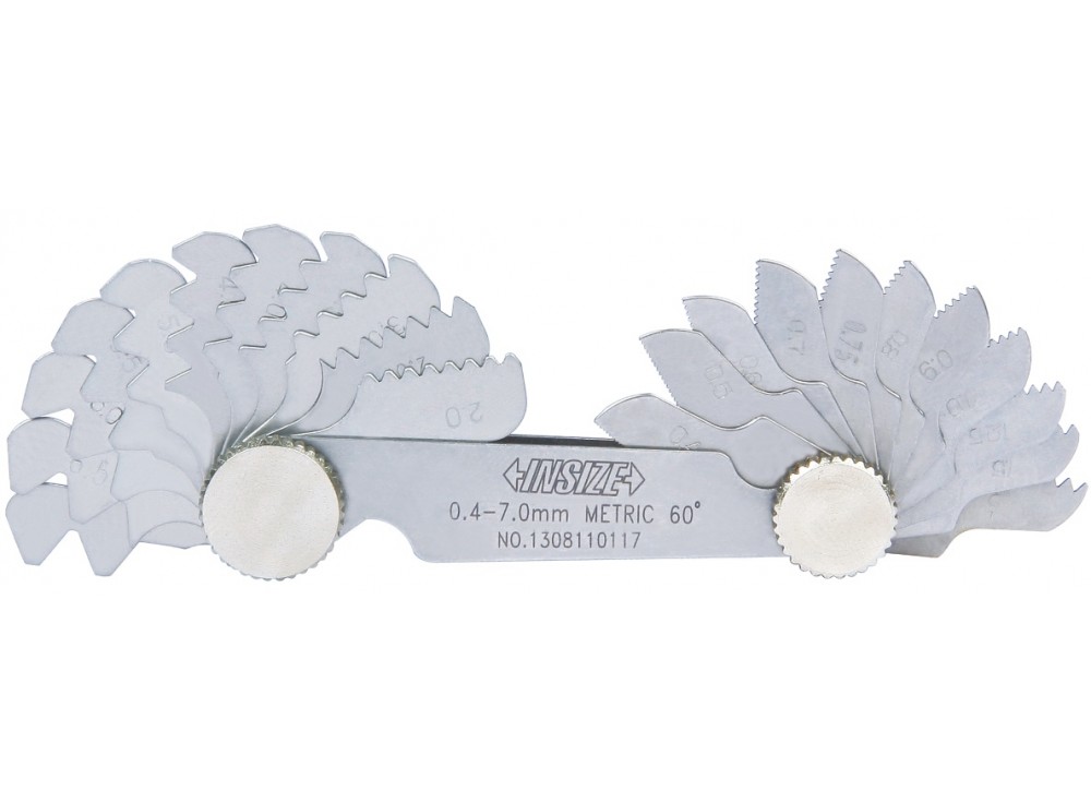 4820-552 PITCH GAGE (METRIC 60° AND UNIFIED 60°) RANGE 0.4-7.0MM, 4-42TPI READING 52PCS  (CAT A) INSIZE