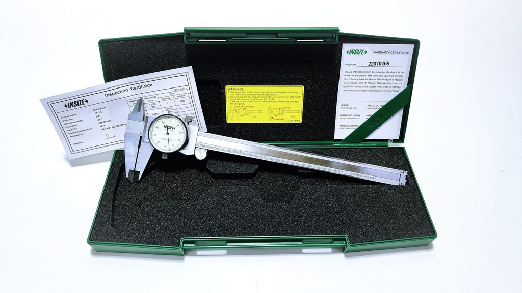 1311-8M DIAL CALIPER RANGE 0-8" READING .001"  (CAT A) INSIZE