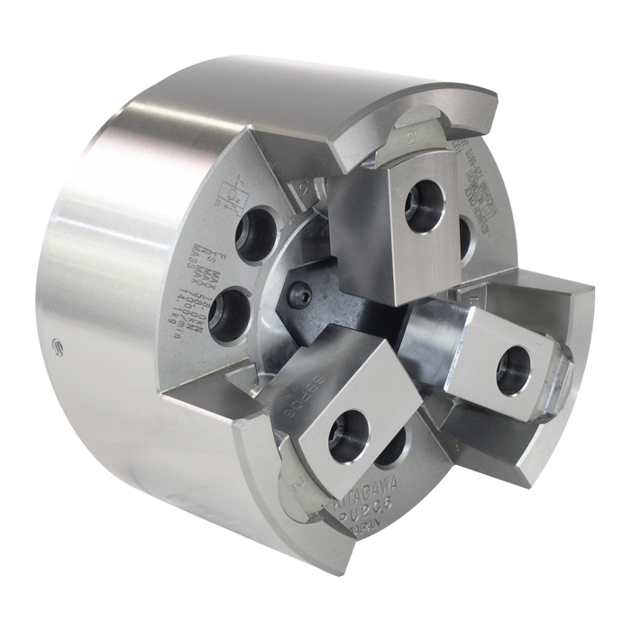 6" 3-JAW, CLOSED CENTER, PULL LOCK, POWER CHUCKBOLTS: (6) M12X35; (6) M10X70 KITAGAWA