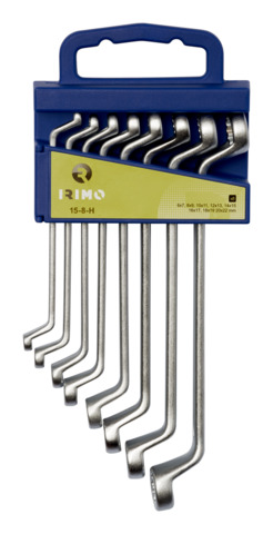 [15-8-H] Juego de llaves de estrella acodadas de dos bocas con soporte, 6 × 7-20 × 22 (8 piezas) IRIMO una marca de SNAP ON