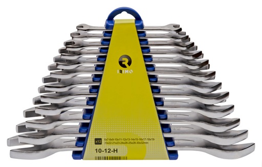 [10-12-H] Llave fija de dos bocas 6 × 7-30 × 32 (12 piezas), con clip IRIMO una marca de SNAP ON