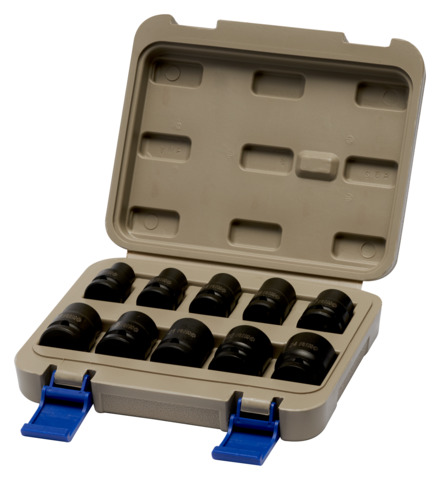 [167-10-4] Juego de dados de impacto de 1/2" en caja de plástico, 10 piezas IRIMO una marca de SNAP ON