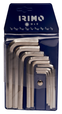 [041051] Juego de llaves hexagonales niqueladas, pulgadas, 9 piezas IRIMO una marca de SNAP ON