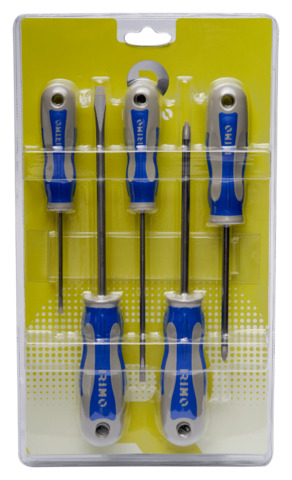 [459-5-B] Juego de destornilladores ranurados, 5 piezas, ranurados 3-4-6,5 y Ph1-Ph2 IRIMO una marca de SNAP ON