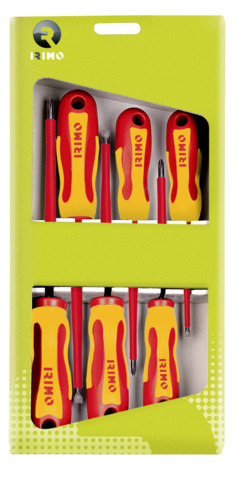 [459V-6-C] Juego de destornilladores aislados, 6 piezas, ranurados 2,5-4-5,5-6,5 y PH1-PH2 IRIMO una marca de SNAP ON