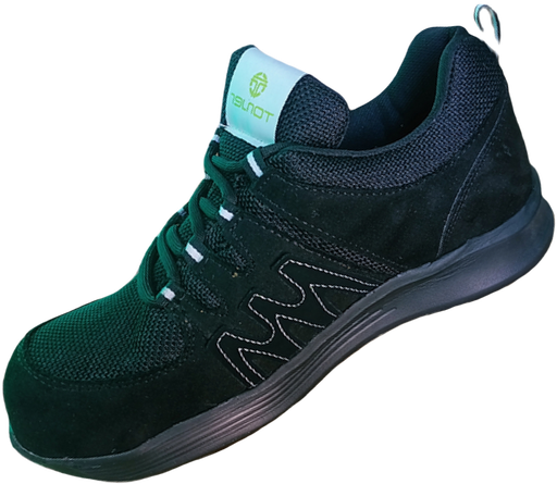 [0303N-08] 0303N-08 TENIS DE SEGURIDAD EN PIEL Y TEXTIL CON CASCO DE POLIAMIDA NEGRO