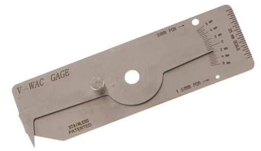 [B011EMJ4YU] RIVERWELD Medidor de inspección de calibre de soldadura simple V-WAC Marks Metric